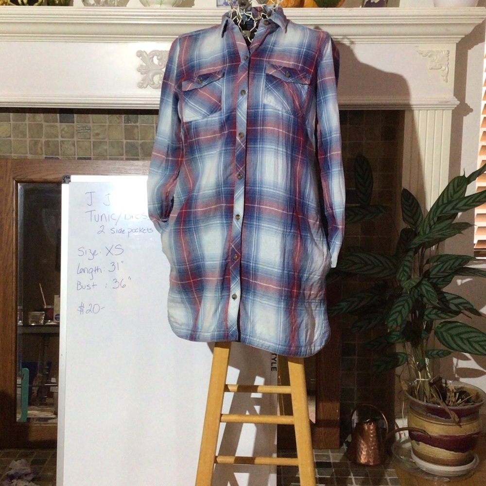 J. Jill Multicolor Plaid Button-Down Tunic